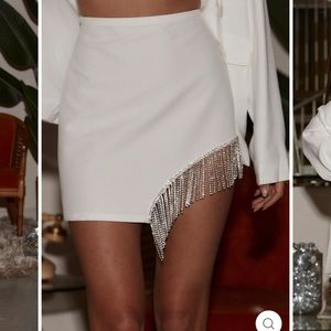 White crystal mini skirt